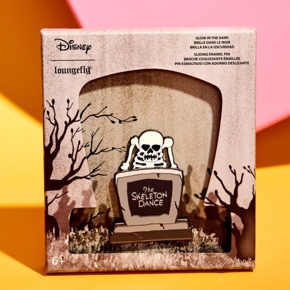 Disney The Skeleton Dance 95th Anniversary Glow 3" Collector Box Sliding Pin